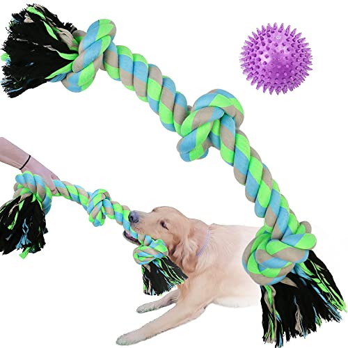 PrimePets Hundeseilspielzeug für aggressive Kauer, unzerstörbares Seilspielzeug für große und mittelgroße Rassen, strapazierfähiges, interaktives Tauziehen Hundespielzeug für die Zahnreinigung, von PrimePets