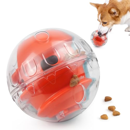 PrimePets Leckerli-Ball für Hunde, verstellbar, interaktives Spielzeug, langsames Füttern, 12 cm, Grün/Rot von PrimePets