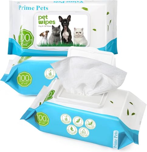 PrimePets Feuchttücher Hund 3×100 Stück, Katzen Feuchttücher, Pflegetücher für Hunde, zur Reinigung von Gesichtern Ohren Pfoten PrimePets Feuchttücher Hund 3×100 Stück, Katzen Feuchttücher, Pflegetücher für Hunde, zur Reinigung von Gesichtern Ohren Pfoten von PrimePets