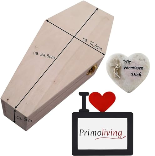 PrimoLiving petbye Holz Kleintiersarg mit Gedenkset - Größe S für kleine Haustiere - Tiersarg mit Metallverschluss - Sarg inkl. Gedenkstein und Bilderrahmen PrimoLiving petbye Holz Kleintiersarg mit Gedenkset - Größe S für kleine Haustiere - Tiersarg mit Metallverschluss - Sarg inkl. Gedenkstein und Bilderrahmen von PrimoLiving