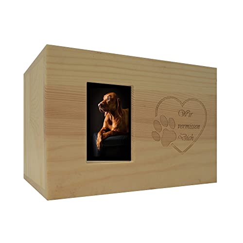 petbye Holz Haustierurne mit Fotorahmen - 16x11x11 cm Natur Dekorative Echtholz Asche Urne für Haustiere Hunde Katzen mit Pfoten Gravur und Platz für Foto P-14929 petbye Holz Haustierurne mit Fotorahmen - 16x11x11 cm Natur Dekorative Echtholz Asche Urne für Haustiere Hunde Katzen mit Pfoten Gravur und Platz für Foto P-14929 von PrimoLiving
