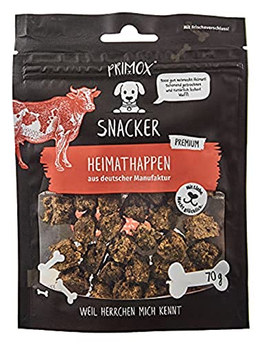 PRIMOX® Heimat-Happen Rind 70g getreidefrei I 100% natürliche Zutaten, 96% Fleischanteil | Aus Deutscher Manufaktur | Ideal für Training & Belohnung | Frische-Beutel von Primox