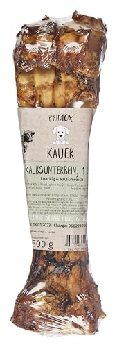 PRIMOX® Kalbsunterbein 10x500g I Knackig, Kalziumreich & 100% natürlich I Artgerechte Belohnung I Zahngesundheit & Beschäftigung (Kalbunterbein 10x500g) von Primox