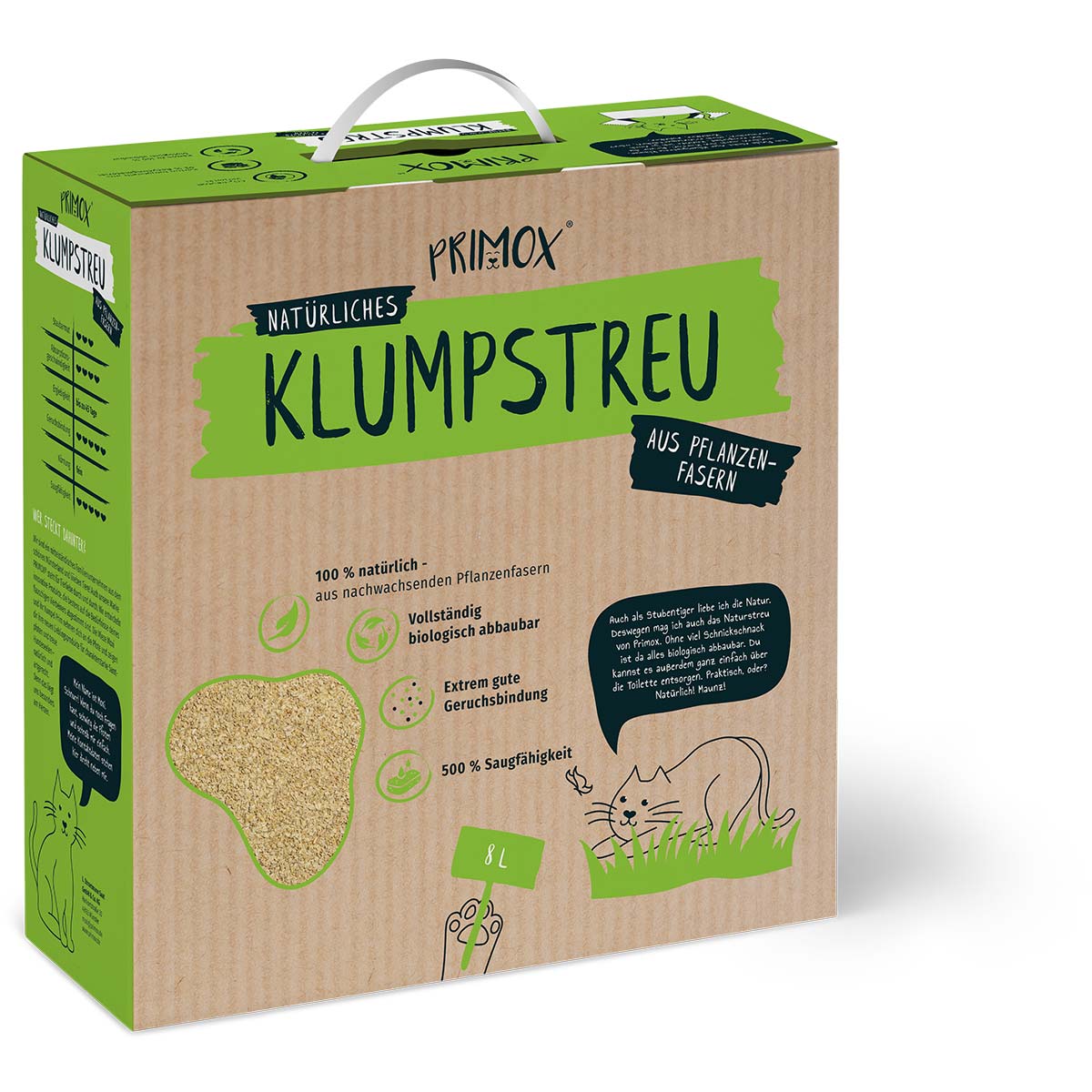 PRIMOX® Natürliche KLUMPSTREU aus Pflanzenfasern 8l von Primox