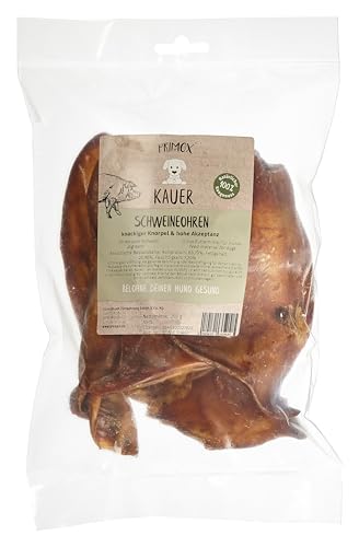 PRIMOX® Schweineohren 10 x 200g | 100% natürlicher, knuspriger & fettarmer Kausnack I Unterstützt Zahnpflege & reduziert Stress von Primox