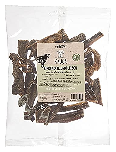 PRIMOX Rinderschlundfleisch 250g I 100% natürliches, proteinreiches & fettarmes Kauvergnügen für Hunde I Unterstützt Zahngesundheit & Kaumuskulatur von Primox