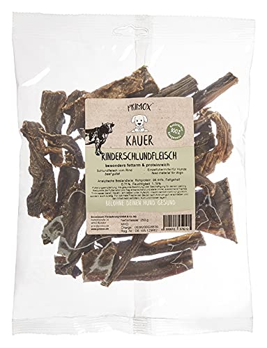 PRIMOX Rinderschlundfleisch 7 x 250g I 100% natürlicher, proteinreicher & fettarmer Kausnack für Hunde I Unterstützt Zahngesundheit & Kaumuskulatur von Primox