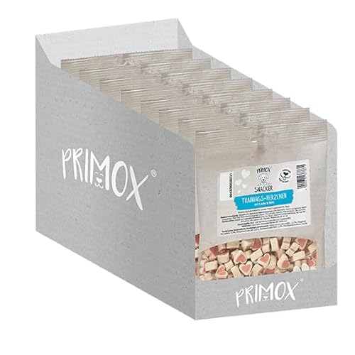 PRIMOX Trainings-Herzchen mit Lachs & Reis, 8 x 150 g I Hundeleckerli für Training & Belohnung | saftig & Soft | Handlich, schmackhaft & motivierend von Primox