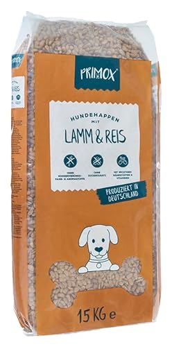 Primox Hunde-Trockenfutter 15kg | hergestellt in DE | Nährstoffreich | Ohne Zucker & andere Zusätze | Für Vitalität & Gesundheit beim Hund (Lamm & Reis) von Primox