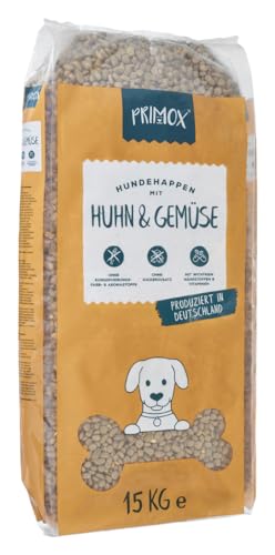 Primox Hunde-Trockenfutter 15kg | hergestellt in DE | Nährstoffreich | Ohne Zucker & andere Zusätze | Für Vitalität & Gesundheit beim Hund (Huhn & Gemüse) von Primox