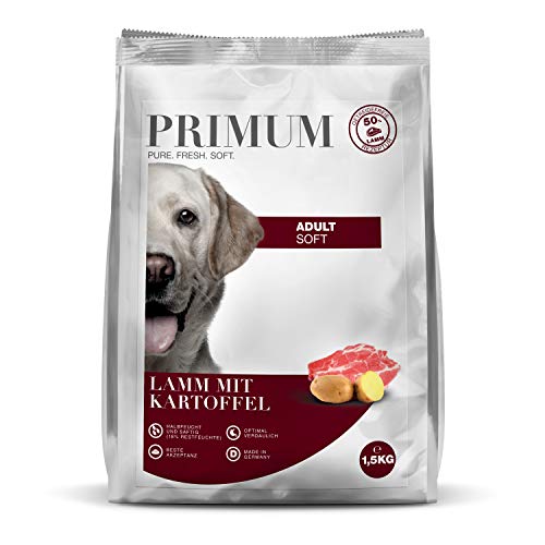 Primum - Soft Lamm mit Kartoffel - 1,5 kg - Halbfeuchtes Hundefutter - Getreidefreies Trockenfutter - Hoher Fleischanteil - Optimal verdaulich von Primum