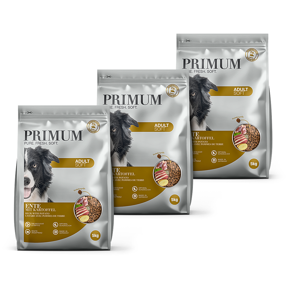 Primum | Ente mit Kartoffel | Soft Adult | 3 x 5 kg von Primum
