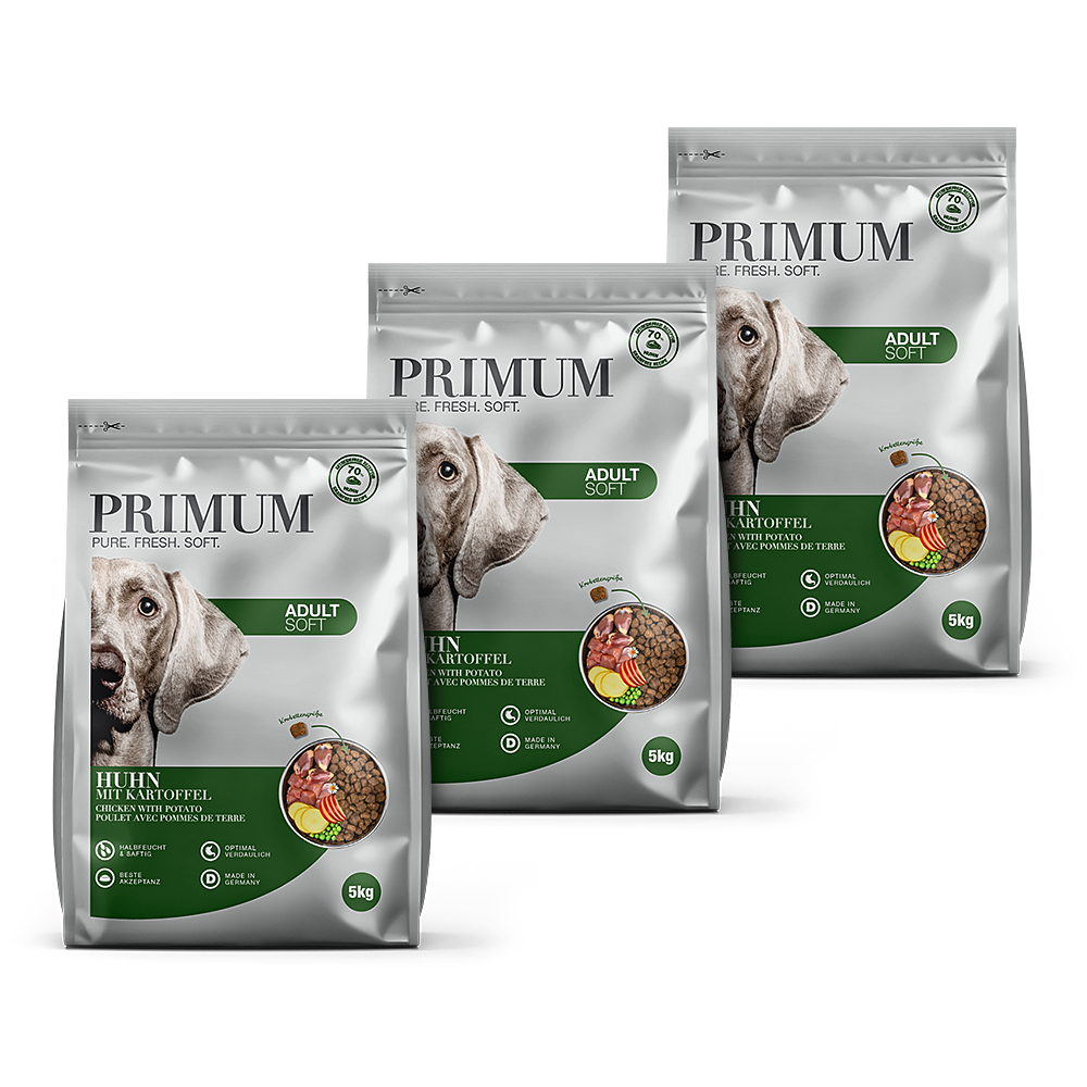 Primum | Huhn mit Kartoffel | Soft Adult | 3 x 5 kg von Primum