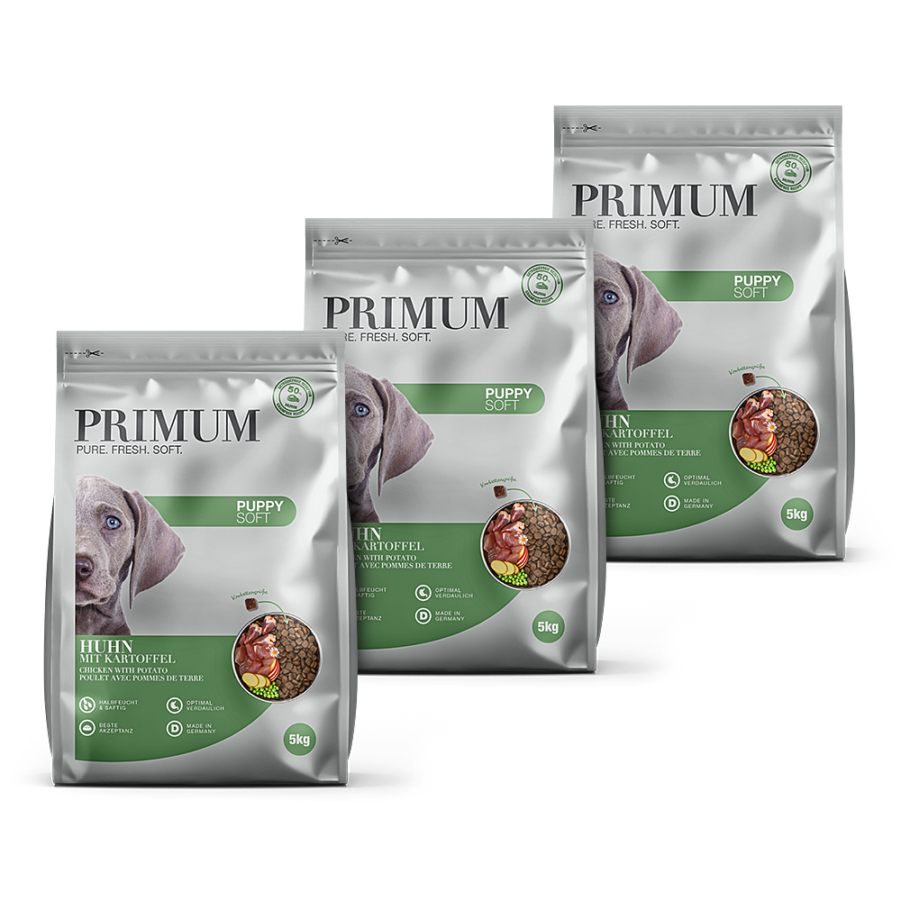Primum | Huhn mit Kartoffel | Soft Puppy | 3 x 5 kg von Primum