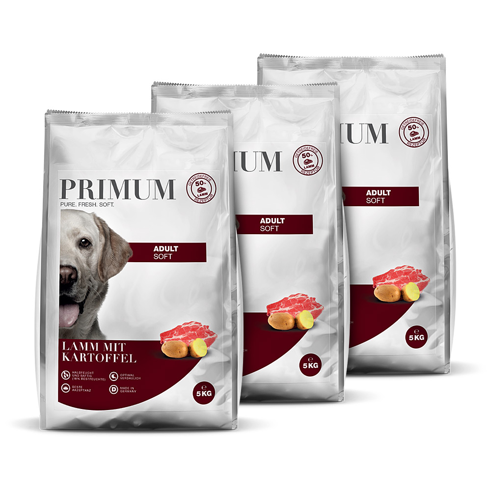 Primum | Lamm mit Kartoffel | Soft Adult | 3 x 5 kg Primum | Lamm mit Kartoffel | Soft Adult | 3 x 5 kg von Primum