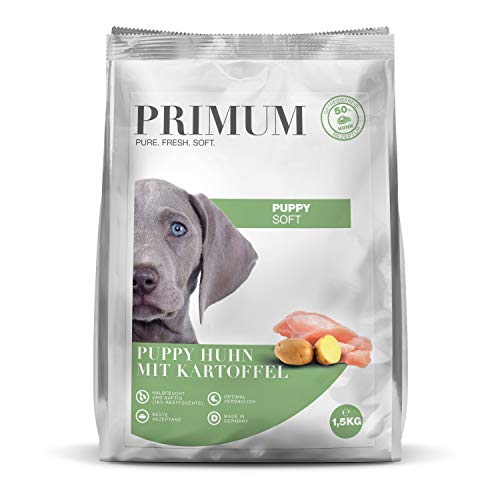 Primum - Soft Puppy Huhn mit Kartoffel - 1,5 kg - Halbfeuchtes Hundefutter - Getreidefreies Trockenfutter - Hoher Fleischanteil - Optimal verdaulich von Primum