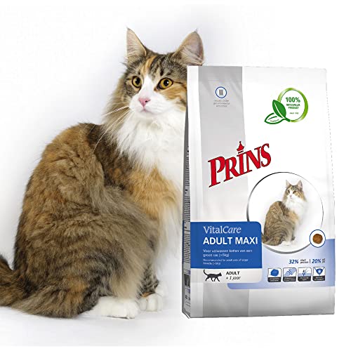 Prins VitalCare Adult Maxi 10 kg Katzenfutter Trockenfutter für aktive größere Katzen - knusprige Brocken von Prins