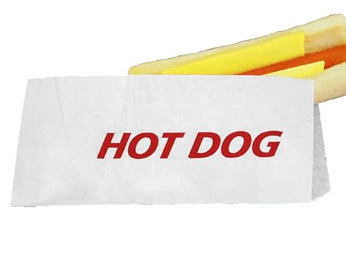 2000 Hot Dog Beutel Hotdog Taschen Anfasser 9x21cm Pergamentersatz Papier Fettdicht mit Hot Dog Aufdruck - Inkl. VerpG inD von Pro DP