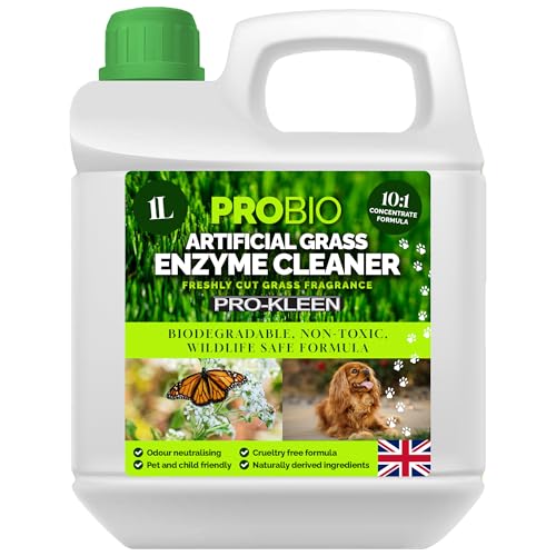 Pro-Kleen ProBio Kunstrasenreiniger auf Probiotischer Basis, Geruchsvernichter, 1 l, ungiftig, tierversuchsfrei, kinderfreundlich, frischer Grasduft, natürlich gewonnene probiotische Reinigung von Pro-Kleen