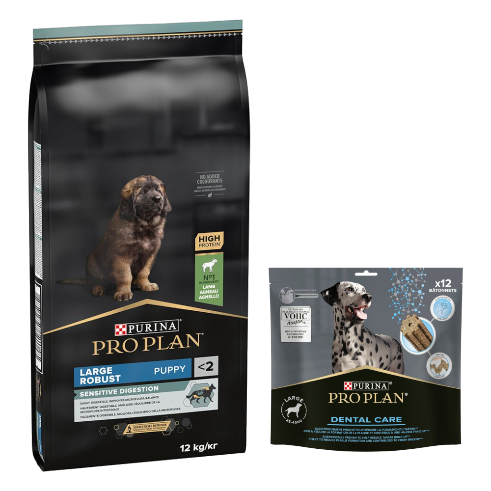12 kg PURINA PRO PLAN + 426 g Dental Care Snack für große Hunde gratis! - Large Robust Puppy Sensitive Digestion Lamm 12 kg PURINA PRO PLAN + 426 g Dental Care Snack für große Hunde gratis! - Large Robust Puppy Sensitive Digestion Lamm von Pro Plan