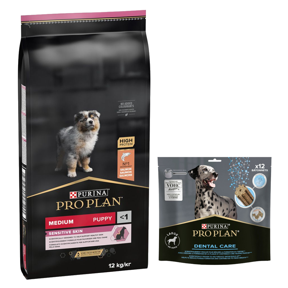 12 kg PURINA PRO PLAN + 426 g Dental Care Snack für große Hunde gratis! - Medium Puppy Sensitive Skin 12 kg PURINA PRO PLAN + 426 g Dental Care Snack für große Hunde gratis! - Medium Puppy Sensitive Skin von Pro Plan