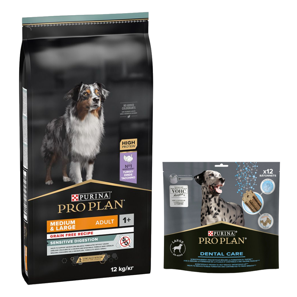12 kg PURINA PRO PLAN + 426 g Dental Care Snack für große Hunde gratis! - Medium & Large Adult Sensitive Digestion Getreidefrei 12 kg PURINA PRO PLAN + 426 g Dental Care Snack für große Hunde gratis! - Medium & Large Adult Sensitive Digestion Getreidefrei von Pro Plan