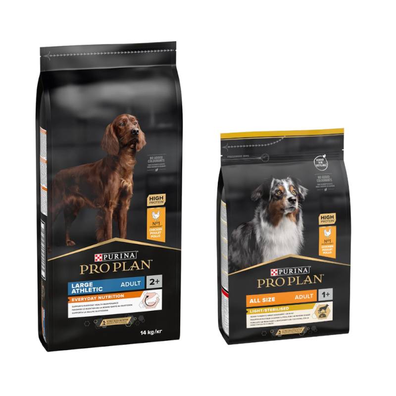 14 kg PURINA PRO PLAN Adult + 3 kg Extra-Packung gratis! - 14 kg Large Athletic Everyday Nutrition + 3 kg All Sizes Light/Sterilised 14 kg PURINA PRO PLAN Adult + 3 kg Extra-Packung gratis! - 14 kg Large Athletic Everyday Nutrition + 3 kg All Sizes Light/Sterilised von Pro Plan