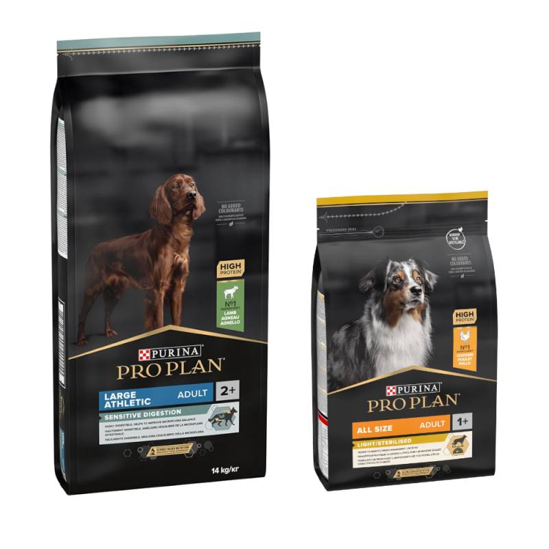 14 kg PURINA PRO PLAN Adult + 3 kg Extra-Packung gratis! - 14 kg Large Athletic Lamm & Reis Sensitive Digestion + 3 kg All Sizes Light/Sterilised 14 kg PURINA PRO PLAN Adult + 3 kg Extra-Packung gratis! - 14 kg Large Athletic Lamm & Reis Sensitive Digestion + 3 kg All Sizes Light/Sterilised von Pro Plan