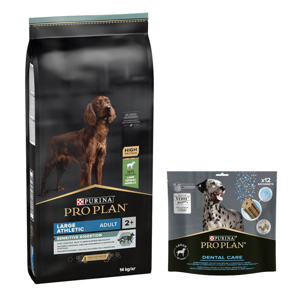 14 kg PURINA PRO PLAN Adult + 426 g Dental Care Snach für große Hunde gratis! - Large Athletic Lamm & Reis Sensitive Digestion 14 kg PURINA PRO PLAN Adult + 426 g Dental Care Snach für große Hunde gratis! - Large Athletic Lamm & Reis Sensitive Digestion von Pro Plan