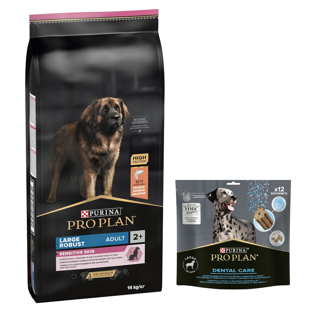 14 kg PURINA PRO PLAN Adult + 426 g Dental Care Snach für große Hunde gratis! - Large Robust Sensitive Skin Lachs 14 kg PURINA PRO PLAN Adult + 426 g Dental Care Snach für große Hunde gratis! - Large Robust Sensitive Skin Lachs von Pro Plan