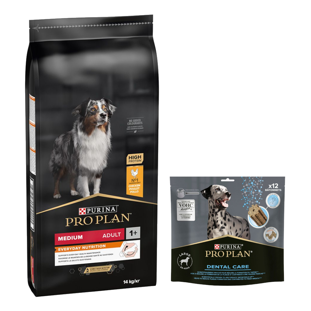 14 kg PURINA PRO PLAN Adult + 426 g Dental Care Snach für große Hunde gratis! - Medium Everyday Nutrition 14 kg PURINA PRO PLAN Adult + 426 g Dental Care Snach für große Hunde gratis! - Medium Everyday Nutrition von Pro Plan