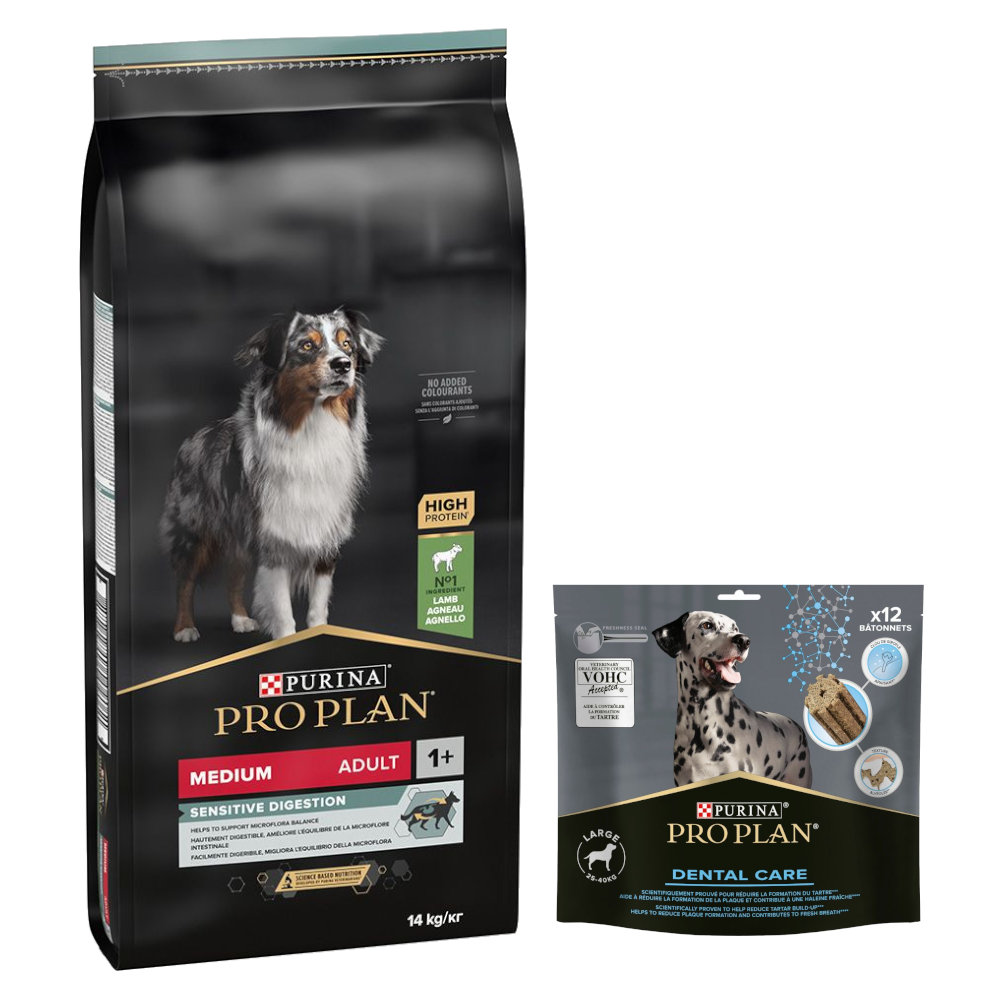 14 kg PURINA PRO PLAN Adult + 426 g Dental Care Snach für große Hunde gratis! - Medium Lamm & Reis Sensitive Digestion 14 kg PURINA PRO PLAN Adult + 426 g Dental Care Snach für große Hunde gratis! - Medium Lamm & Reis Sensitive Digestion von Pro Plan