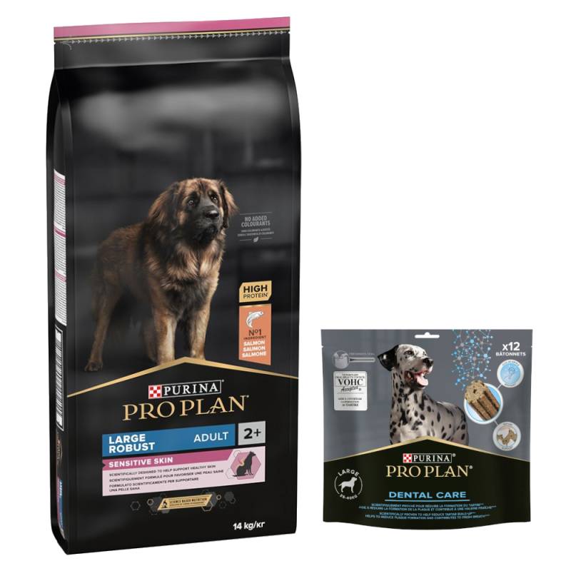 14 kg PURINA PRO PLAN Adult + Dental Care passender Snack gratis! - Large Robust Sensitive Skin Lachs + für große Hunde 426 g 14 kg PURINA PRO PLAN Adult + Dental Care passender Snack gratis! - Large Robust Sensitive Skin Lachs + für große Hunde 426 g von Pro Plan