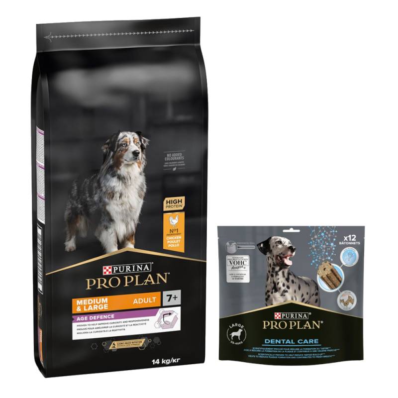 14 kg PURINA PRO PLAN Adult + Dental Care passender Snack gratis! - Medium & Large 7+ Age Defence + für große Hunde 426 g 14 kg PURINA PRO PLAN Adult + Dental Care passender Snack gratis! - Medium & Large 7+ Age Defence + für große Hunde 426 g von Pro Plan