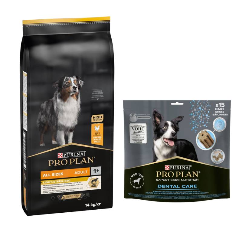 14 kg PURINA PRO PLAN Adult + Dental Care passender Snack gratis! - All Sizes Light/Sterilised + Medium Dog 345 g 14 kg PURINA PRO PLAN Adult + Dental Care passender Snack gratis! - All Sizes Light/Sterilised + Medium Dog 345 g von Pro Plan