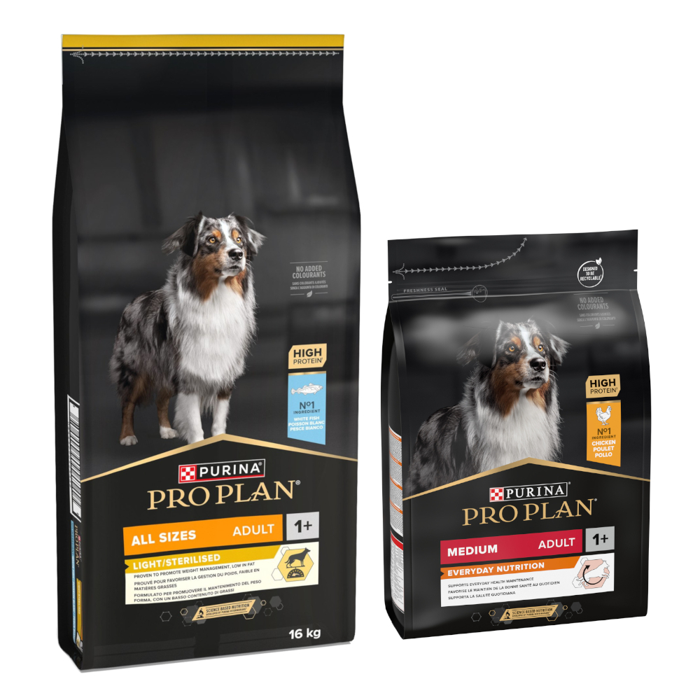 16 kg + 3 kg gratis! 19 kg PURINA PRO PLAN Adult - All Sizes Light Sterilised Fisch +Medium Everyday Nutrition 16 kg + 3 kg gratis! 19 kg PURINA PRO PLAN Adult - All Sizes Light Sterilised Fisch +Medium Everyday Nutrition von Pro Plan