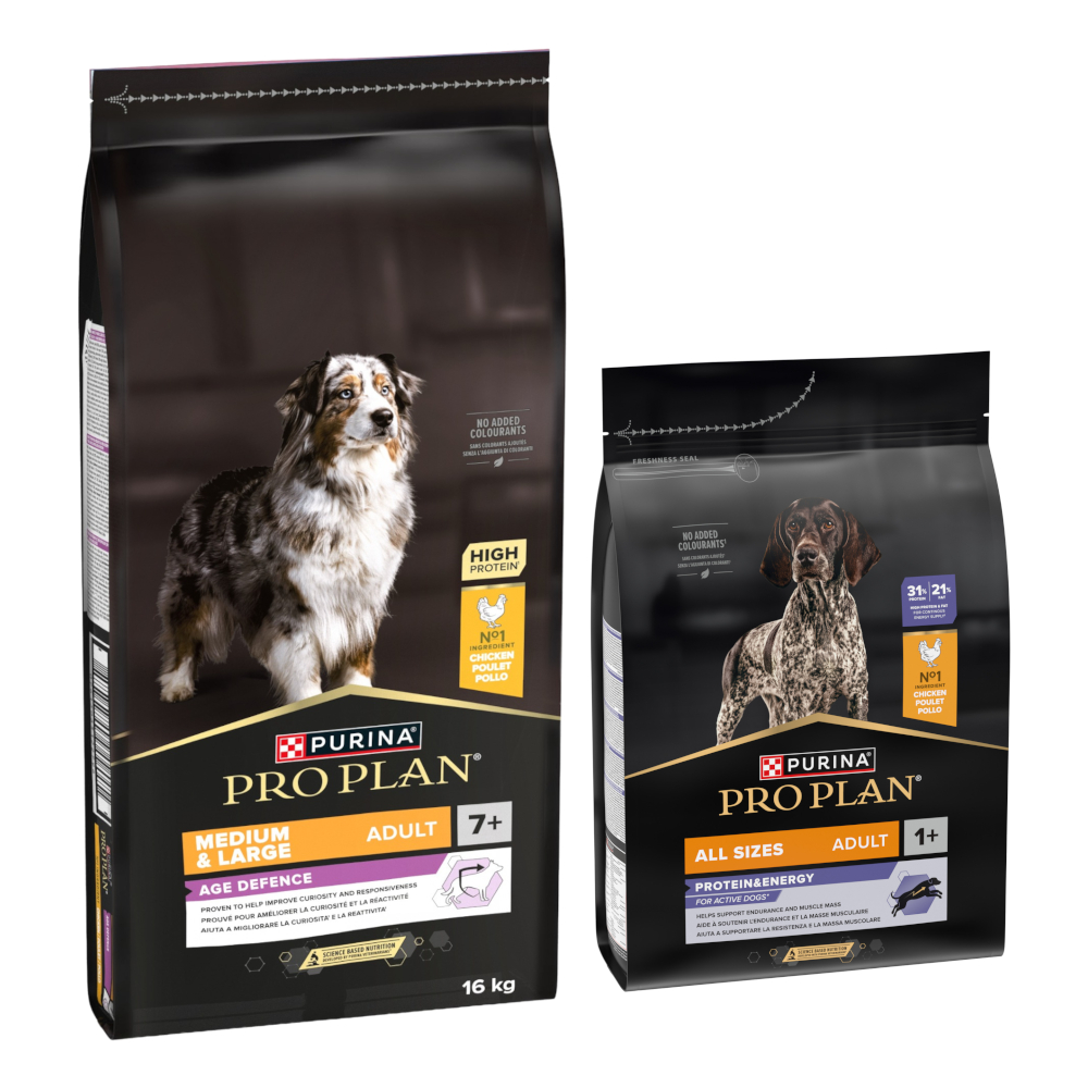 16 kg + 3 kg gratis! 19 kg PURINA PRO PLAN Adult - Medium & Large 7+ Age Defence + All Size Protein & Energy 16 kg + 3 kg gratis! 19 kg PURINA PRO PLAN Adult - Medium & Large 7+ Age Defence + All Size Protein & Energy von Pro Plan