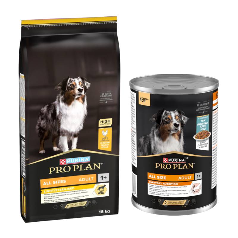 16 kg PURINA PRO PLAN + 12 x 400 g All Size Adult Everyday Nutrition in Jelly gratis! - All Sizes Adult Light/Sterilised + Fisch 16 kg PURINA PRO PLAN + 12 x 400 g All Size Adult Everyday Nutrition in Jelly gratis! - All Sizes Adult Light/Sterilised + Fisch von Pro Plan