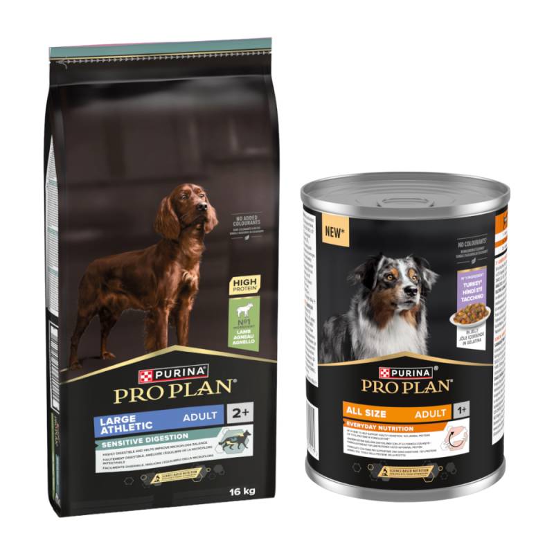 16 kg PURINA PRO PLAN + 12 x 400 g All Size Adult Everyday Nutrition in Jelly gratis! - Large Adult Athletic Lamm & Reis Sensitive Digestion + Truthahn 16 kg PURINA PRO PLAN + 12 x 400 g All Size Adult Everyday Nutrition in Jelly gratis! - Large Adult Athletic Lamm & Reis Sensitive Digestion + Truthahn von Pro Plan