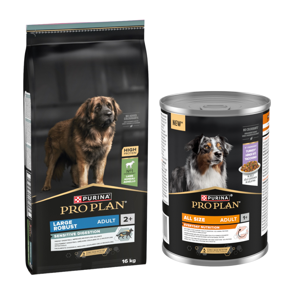 16 kg PURINA PRO PLAN + 12 x 400 g All Size Adult Everyday Nutrition in Jelly gratis! - Large Adult Robust Lamm & Reis Sensitive Digestion + Truthahn 16 kg PURINA PRO PLAN + 12 x 400 g All Size Adult Everyday Nutrition in Jelly gratis! - Large Adult Robust Lamm & Reis Sensitive Digestion + Truthahn von Pro Plan