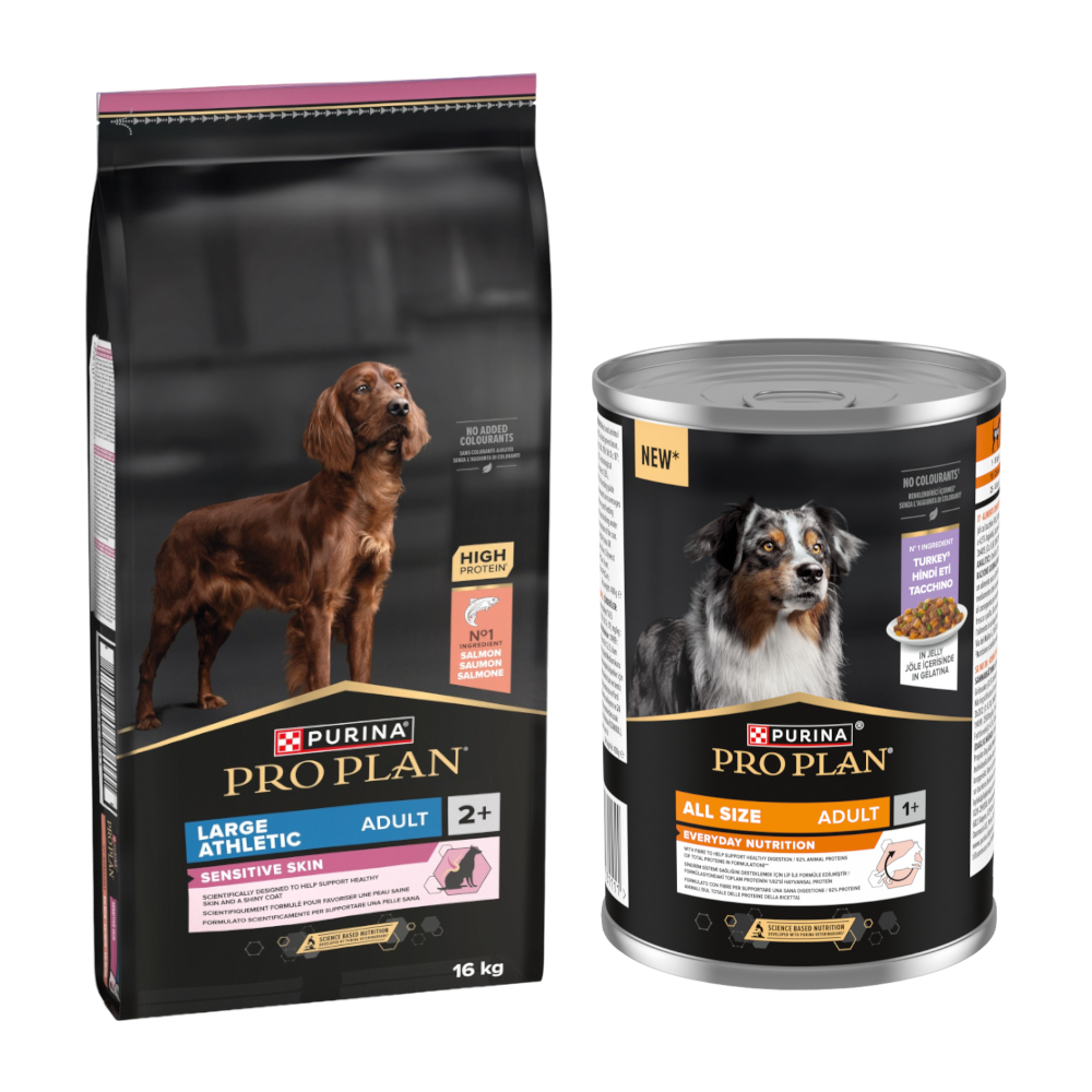 16 kg PURINA PRO PLAN + 12 x 400 g All Size Adult Everyday Nutrition in Jelly gratis! - Large Athletic Adult Sensitive Skin Lachs + Truthahn 16 kg PURINA PRO PLAN + 12 x 400 g All Size Adult Everyday Nutrition in Jelly gratis! - Large Athletic Adult Sensitive Skin Lachs + Truthahn von Pro Plan