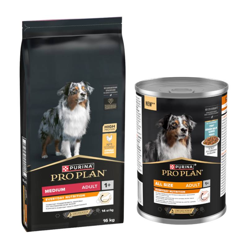 16 kg PURINA PRO PLAN + 12 x 400 g All Size Adult Everyday Nutrition in Jelly gratis! - Medium Adult Everyday Nutrition + Fisch 16 kg PURINA PRO PLAN + 12 x 400 g All Size Adult Everyday Nutrition in Jelly gratis! - Medium Adult Everyday Nutrition + Fisch von Pro Plan
