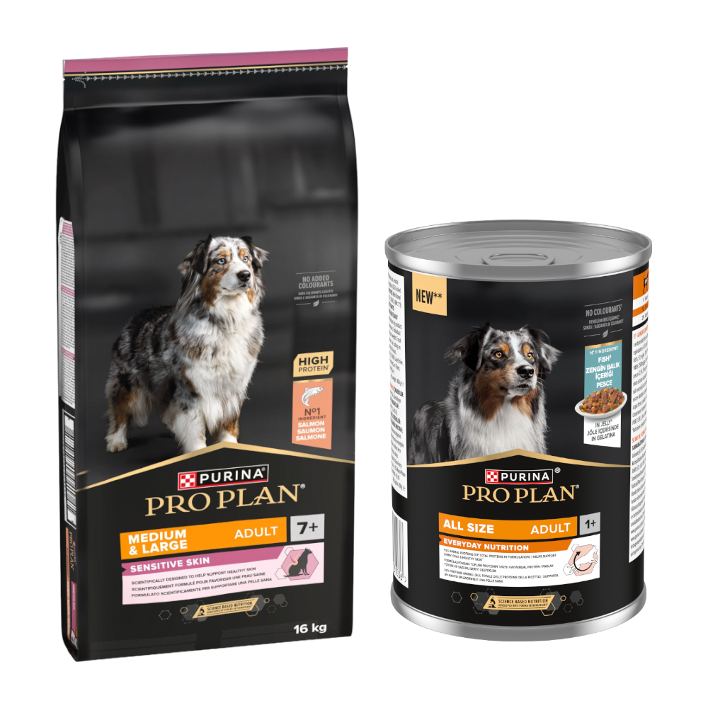 16 kg PURINA PRO PLAN + 12 x 400 g All Size Adult Everyday Nutrition in Jelly gratis! - Medium & Large Adult 7+ Sensitive Skin + Everyday Nutrition in Jelly Fisch 16 kg PURINA PRO PLAN + 12 x 400 g All Size Adult Everyday Nutrition in Jelly gratis! - Medium & Large Adult 7+ Sensitive Skin + Everyday Nutrition in Jelly Fisch von Pro Plan