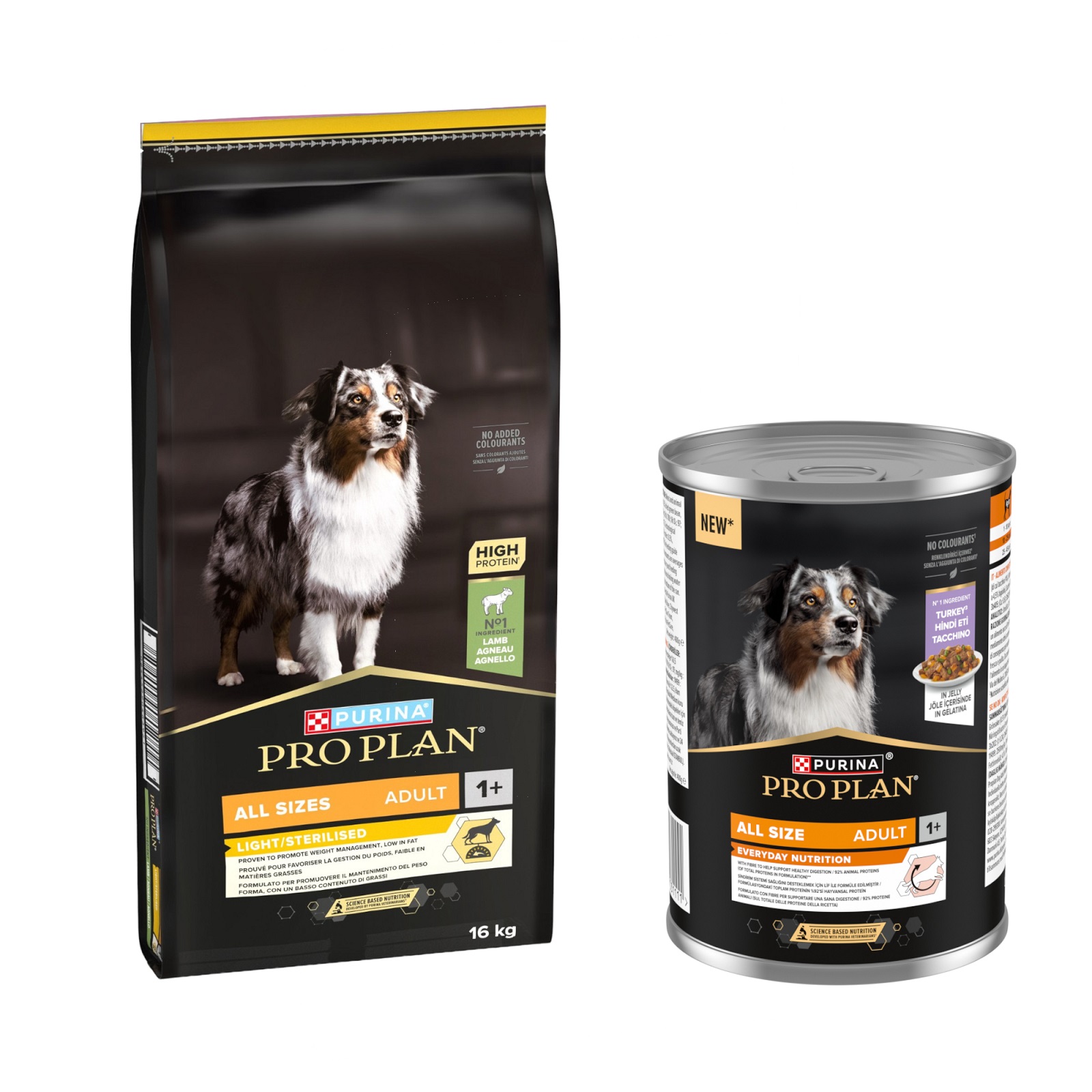 16 kg Pro Plan + 3 kg Trokenfutter / 12 x 400 g Nassfutter gratis! - 16 kg All Sizes Adult Light Sterilised Lamm + 12 x 400 g Everyday Nutrition in Jelly 16 kg Pro Plan + 3 kg Trokenfutter / 12 x 400 g Nassfutter gratis! - 16 kg All Sizes Adult Light Sterilised Lamm + 12 x 400 g Everyday Nutrition in Jelly von Pro Plan