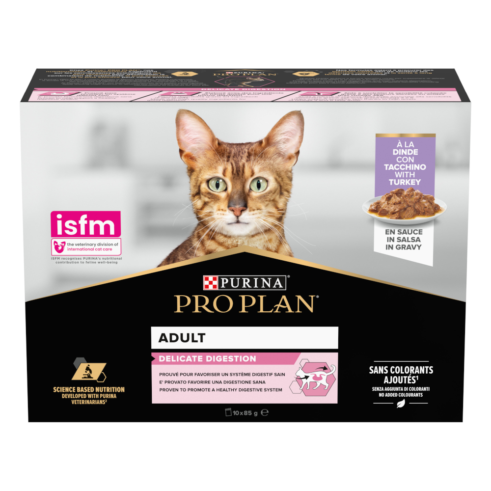 2 x PURINA PRO PLAN Adult zum Sonderpreis! - 2 x (10 x 85 g) Delicate Digestion: Truthahn von Pro Plan