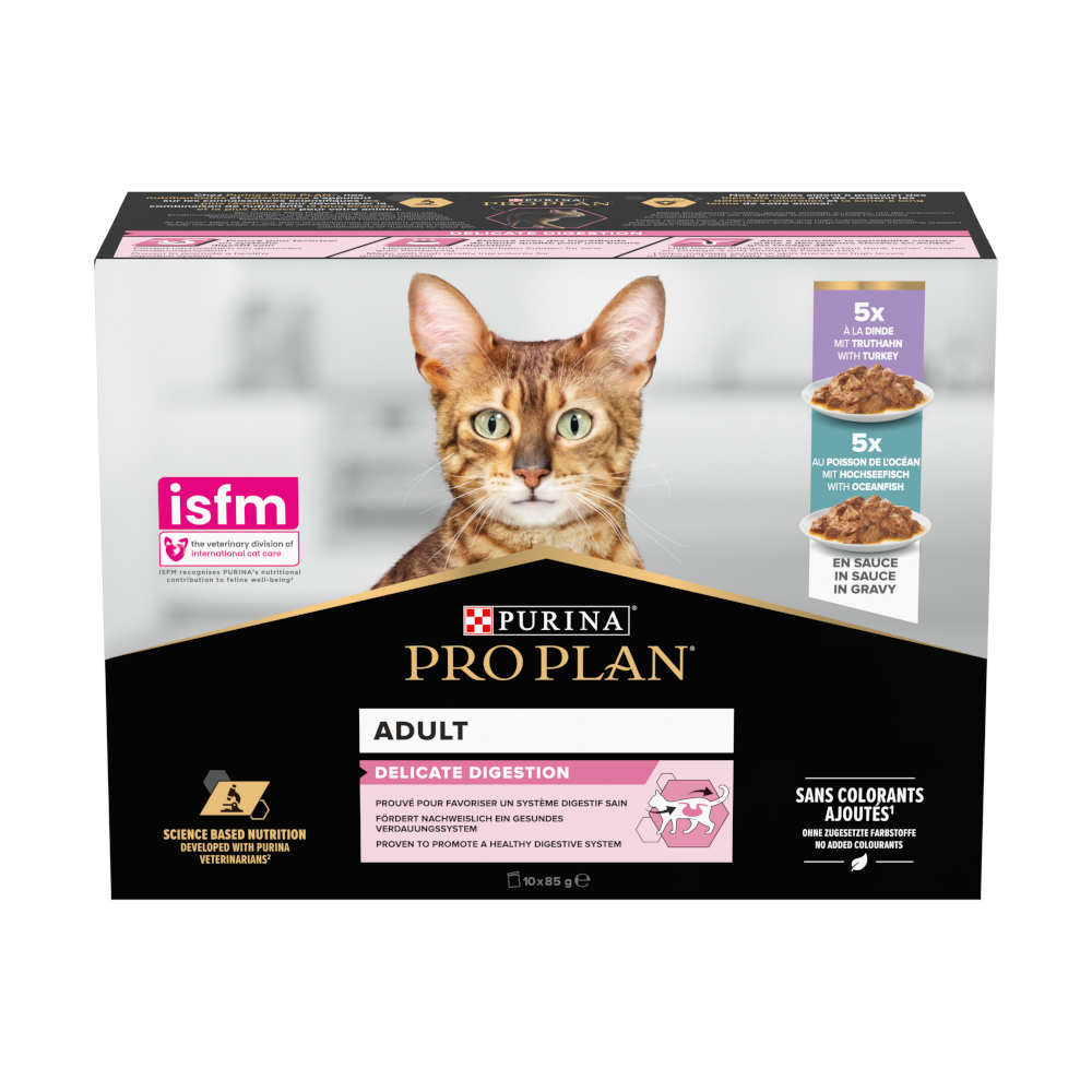 2 x PURINA PRO PLAN Adult zum Sonderpreis! - Delicate Digestion: Truthahn und Hochseefisch 2 x (10 x 85 g) von Pro Plan
