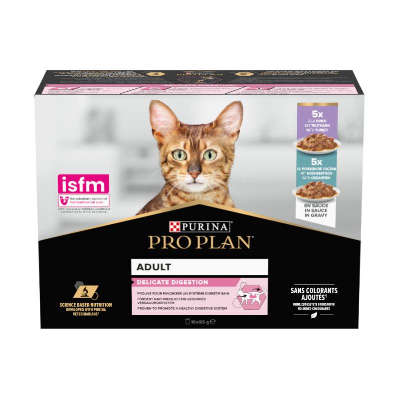 2 x PURINA PRO PLAN Adult zum Sonderpreis! - Delicate Digestion: Truthahn und Hochseefisch 2 x (10 x 85 g) von Pro Plan