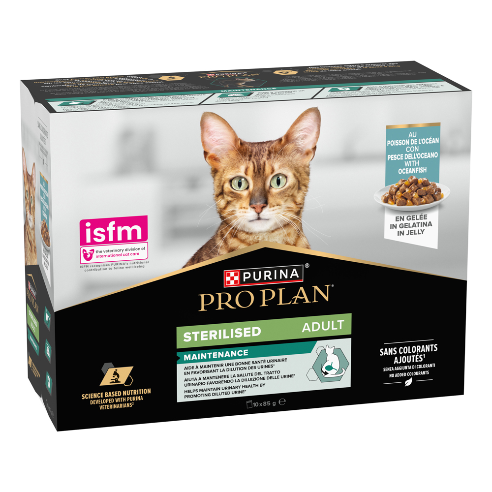 2 x PURINA PRO PLAN Adult zum Sonderpreis! - Sterilised: Meeresfisch 2 x (10 x 85 g) von Pro Plan