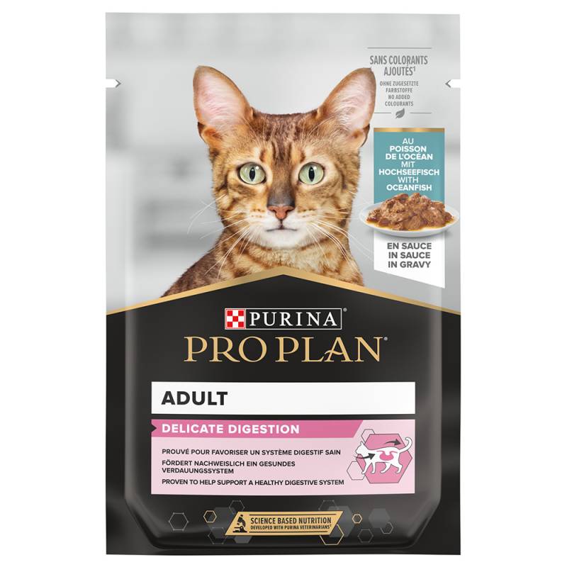 4 + 1 gratis! 30 x 85 g / 120 x 85 g PURINA PRO PLAN - Adult Delicate Digestion Hochseefisch (30 x 85 g) von Pro Plan