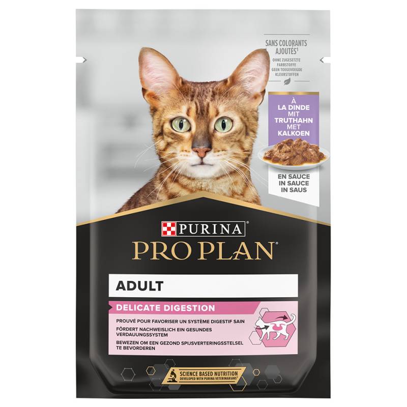 4 + 1 gratis! 30 x 85 g / 120 x 85 g PURINA PRO PLAN - Adult Delicate Digestion Truthahn (30 x 85 g) von Pro Plan